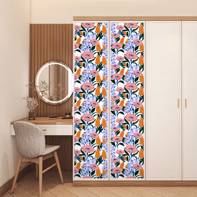 Patroon - Aquarel - Kleurrijk deurposter klein 289 -sfeer3