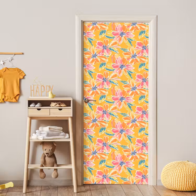 Textuur - Bloemen - Kleurrijk deurposter klein 289 -sfeer4