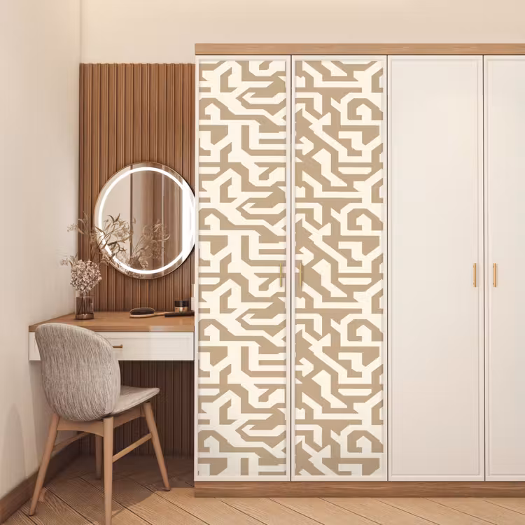 Modern - Abstract - Beige deurposter klein 289 -sfeer3