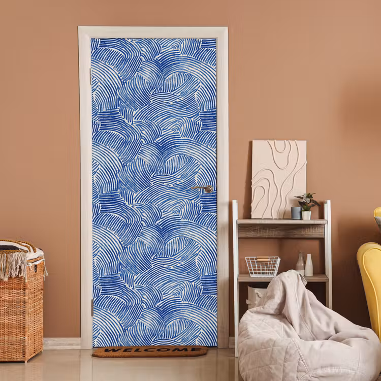 Modern - Abstract - Blauw deurposter klein 289 -sfeer1
