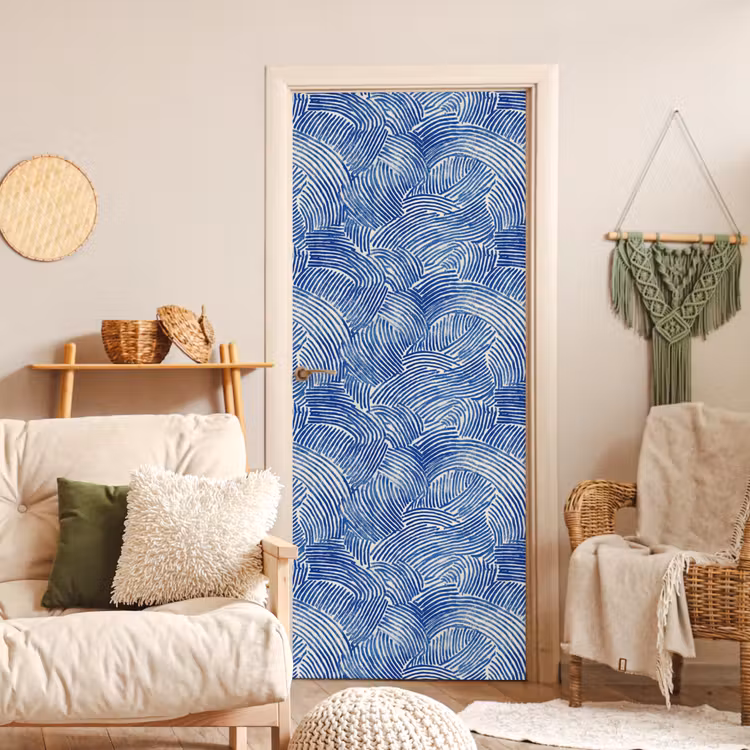 Modern - Abstract - Blauw deurposter klein 289 -sfeer2