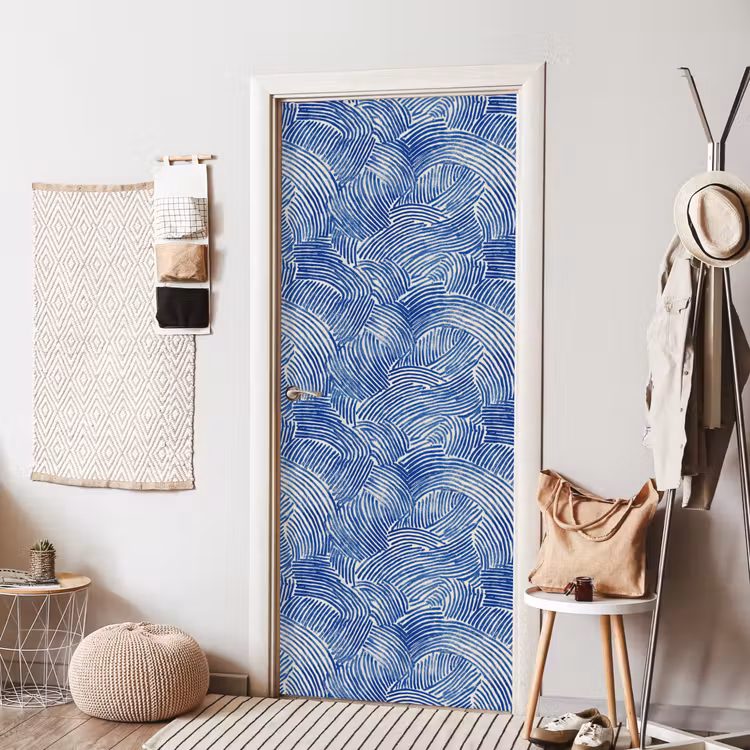 Modern - Abstract - Blauw deurposter klein 289 -sfeer6