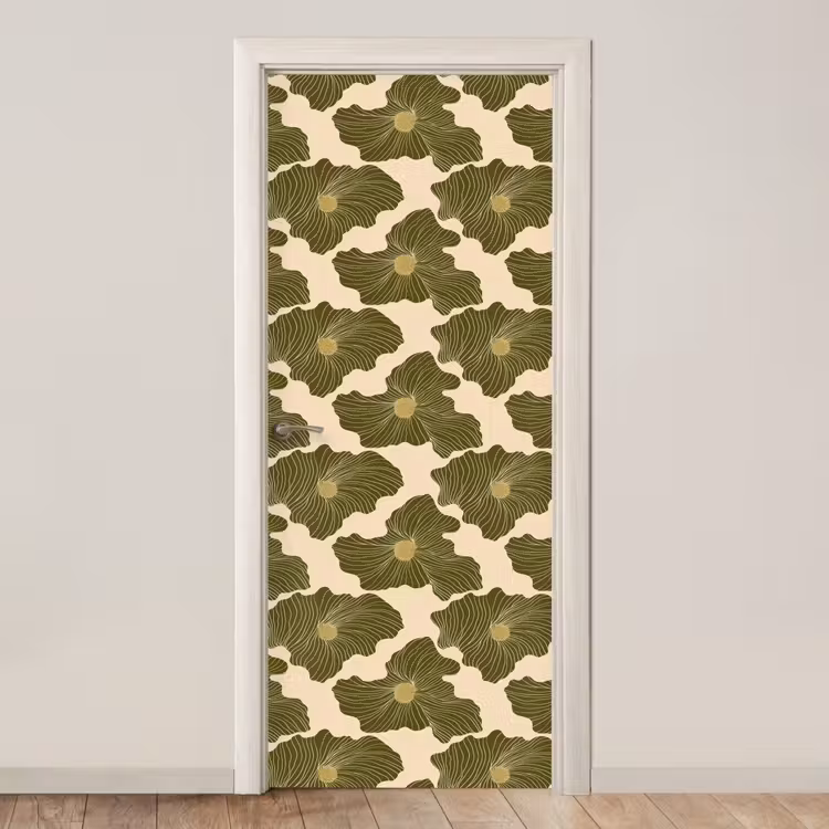 Modern - Abstract - Groen deurposter klein 289 -3d_beige