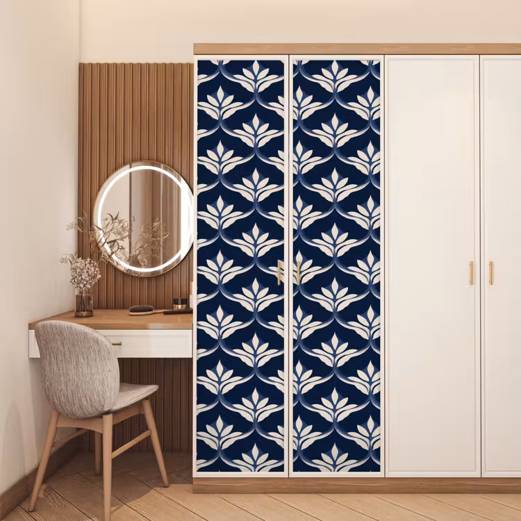 Modern - Ontwerp - Blauw deurposter klein 289 -sfeer3