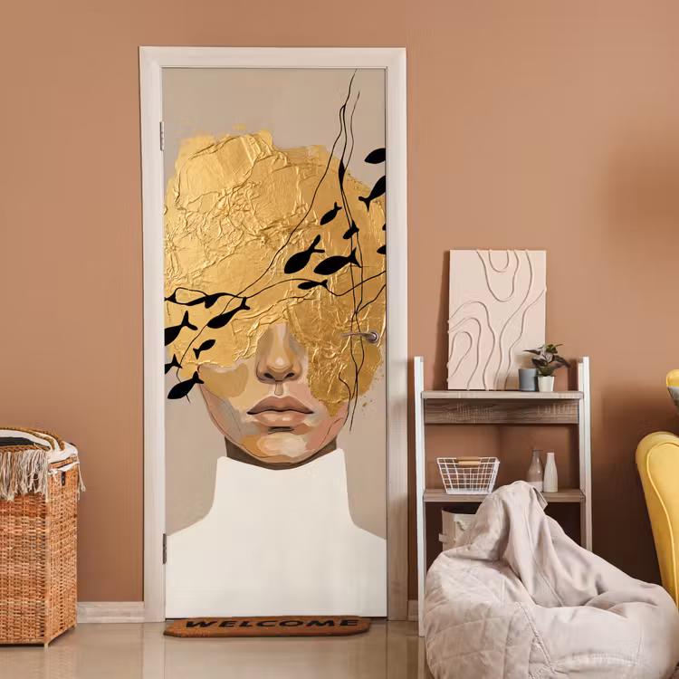 Modern - Vrouw - Goud deurposter klein -sfeer1