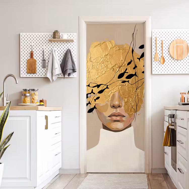 Modern - Vrouw - Goud deurposter klein -sfeer5