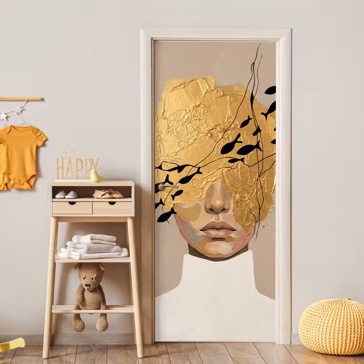Modern - Vrouw - Goud deurposter klein -sfeer4