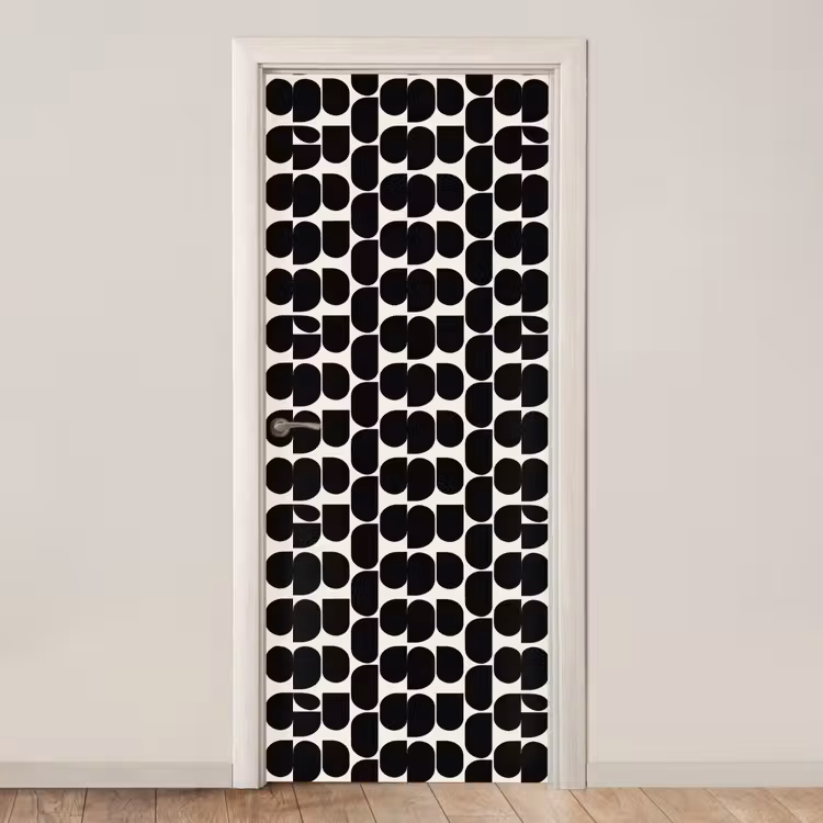 Modern - Patroon - Zwart deurposter klein 289 -3d_beige