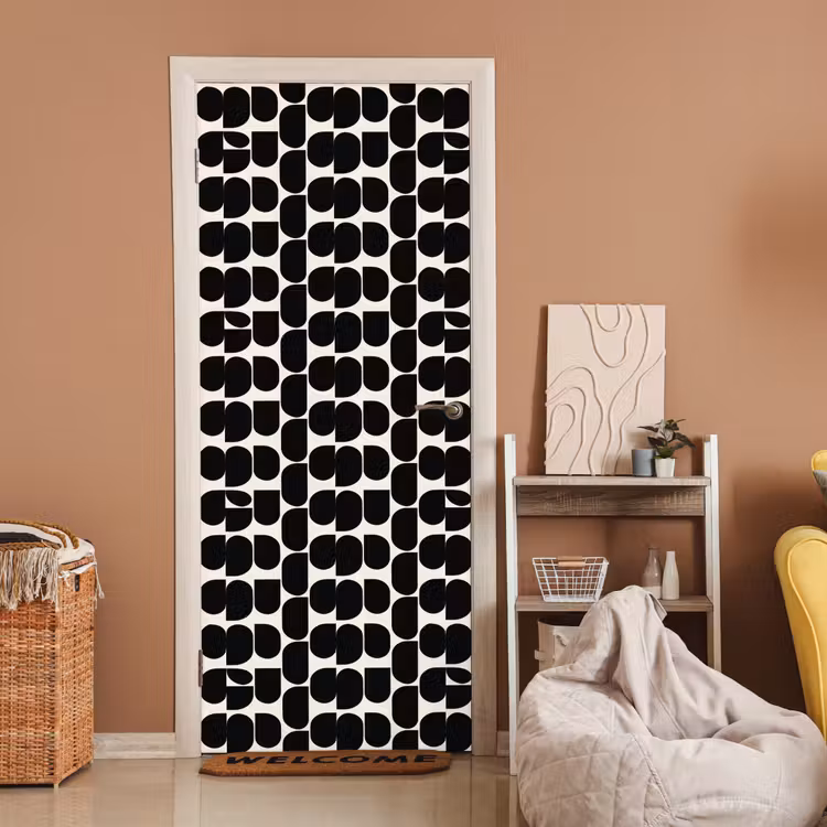 Modern - Patroon - Zwart deurposter klein 289 -sfeer1