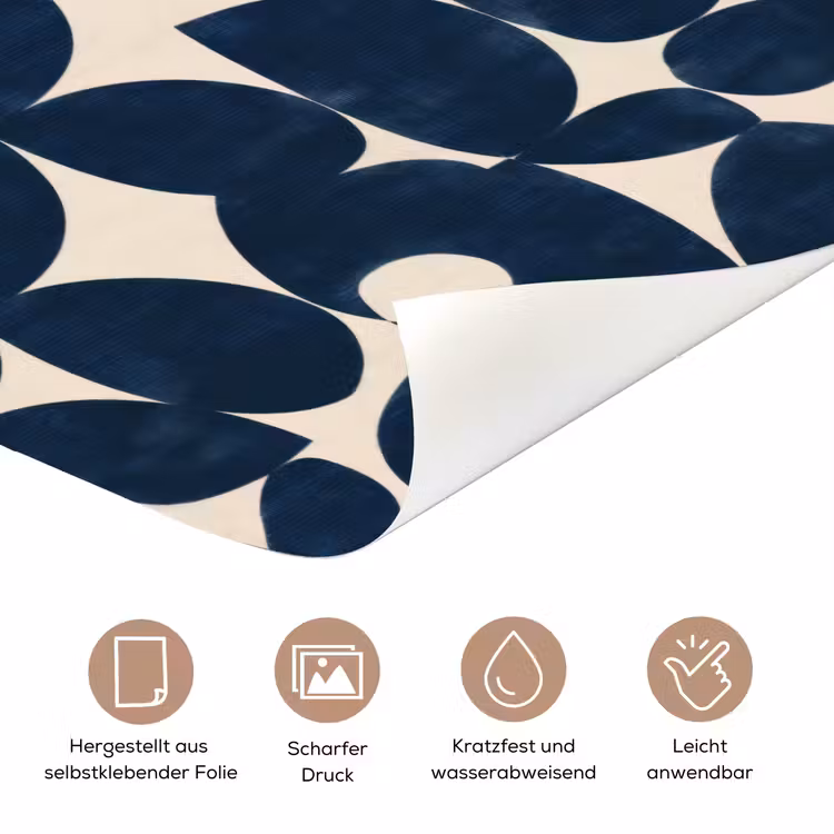 Modern - Geometrisch - Blauw deurposter klein 289 -tcloseup_DE