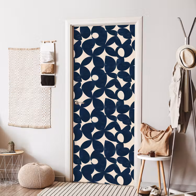 Modern - Geometrisch - Blauw deurposter klein 289 -sfeer6