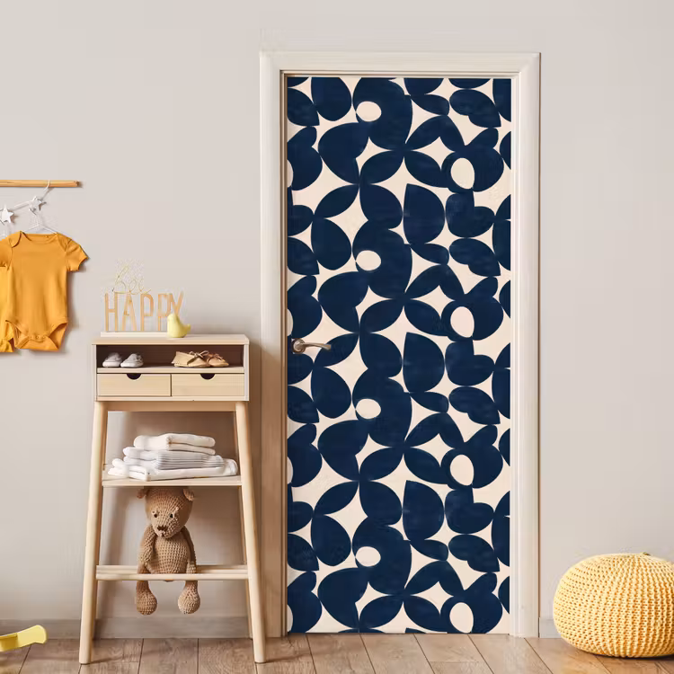 Modern - Geometrisch - Blauw deurposter klein 289 -sfeer4