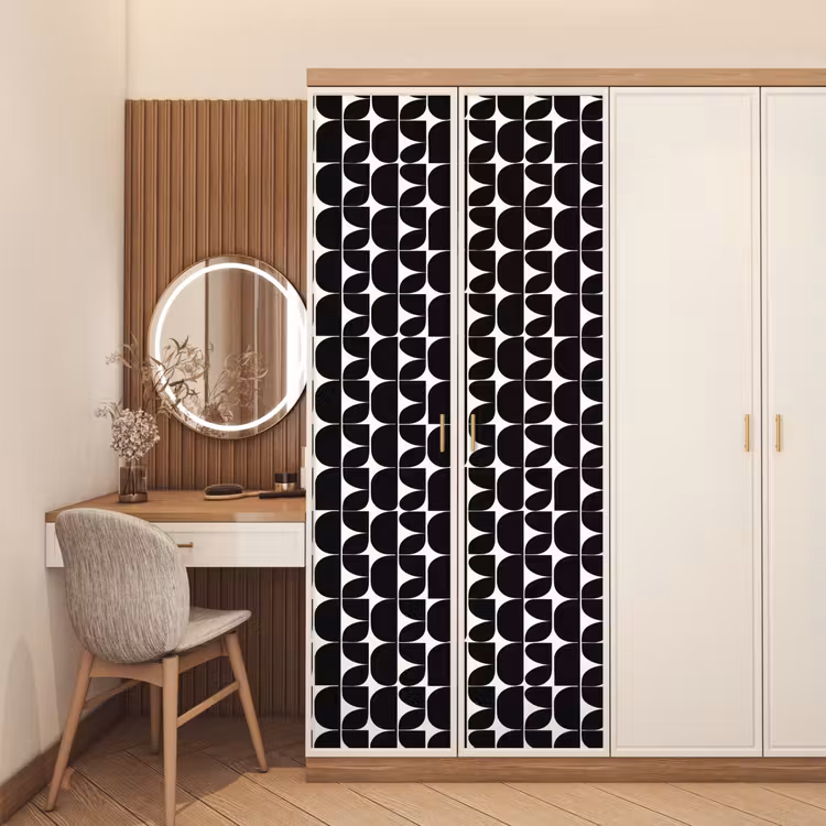 Modern - Geometrisch - Zwart deurposter klein 289 -sfeer3