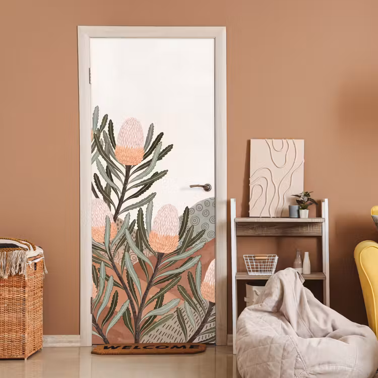 Modern - Heuvels - Terracotta deurposter klein -sfeer1