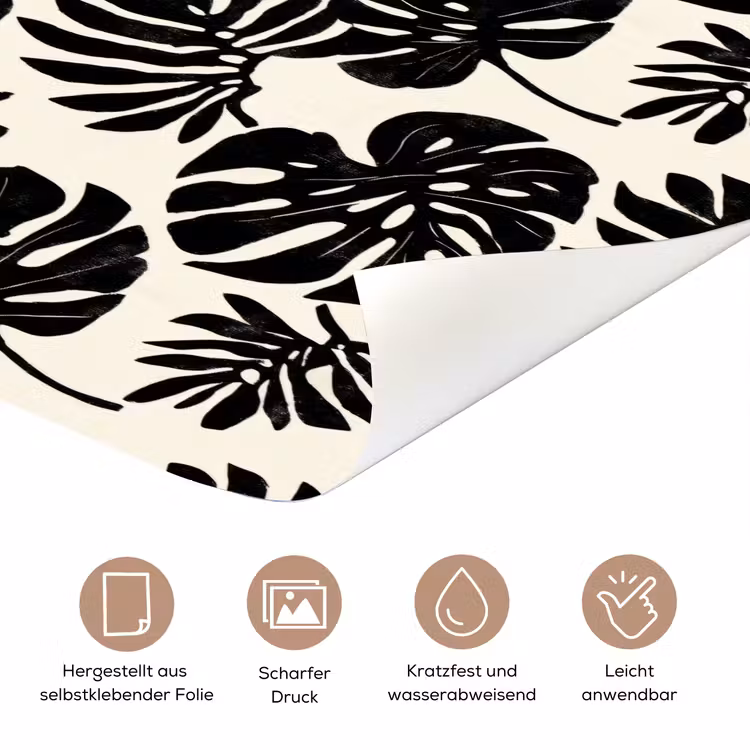 Modern - Monstera - Zwart deurposter klein 289 -tcloseup_DE