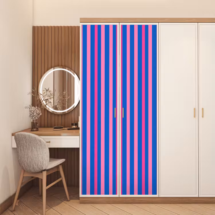 Modern - Optisch - Roze deurposter klein 289 -sfeer3