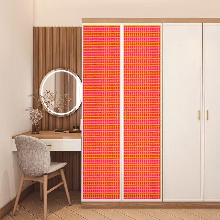 Modern - Stippen - Oranje deurposter klein 289 -sfeer3