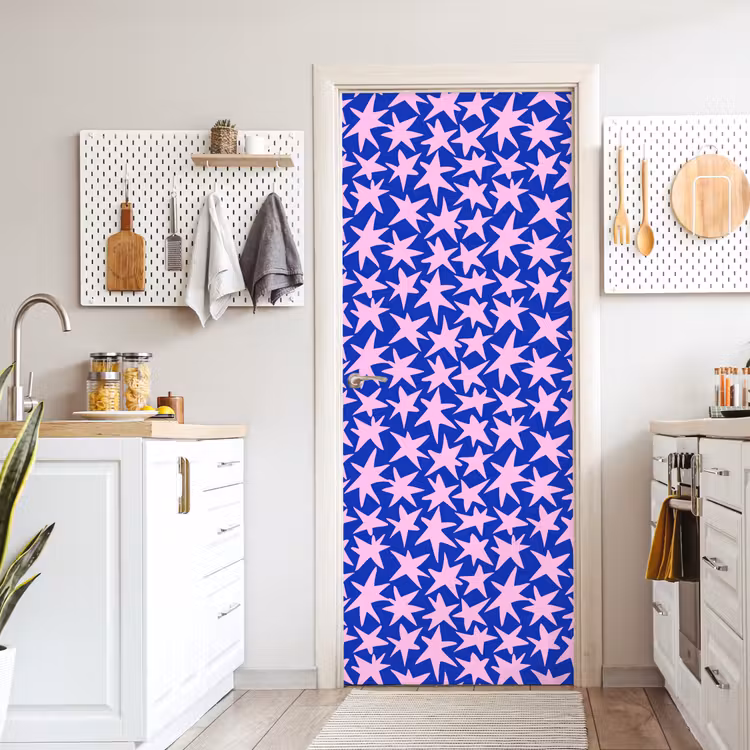 Modern - Sterren - Blauw deurposter klein 289 -sfeer5
