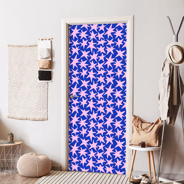 Modern - Sterren - Blauw deurposter klein 289 -sfeer6