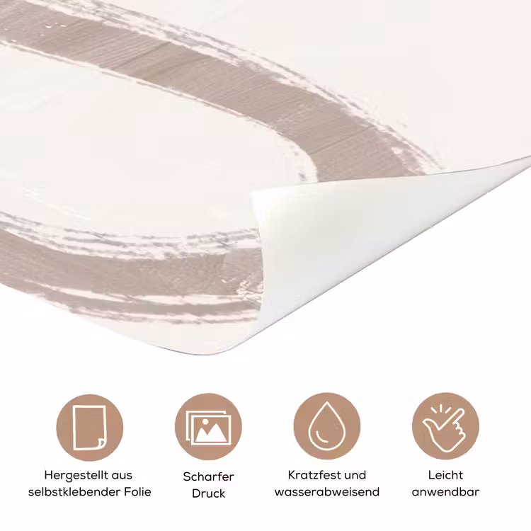 Moderne kunst - Beige - Abstract deurposter klein -tcloseup_DE