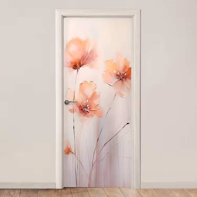 Klaproos - Bloemen - Kunst - Abstract - Watercolor deurposter klein -3d_beige