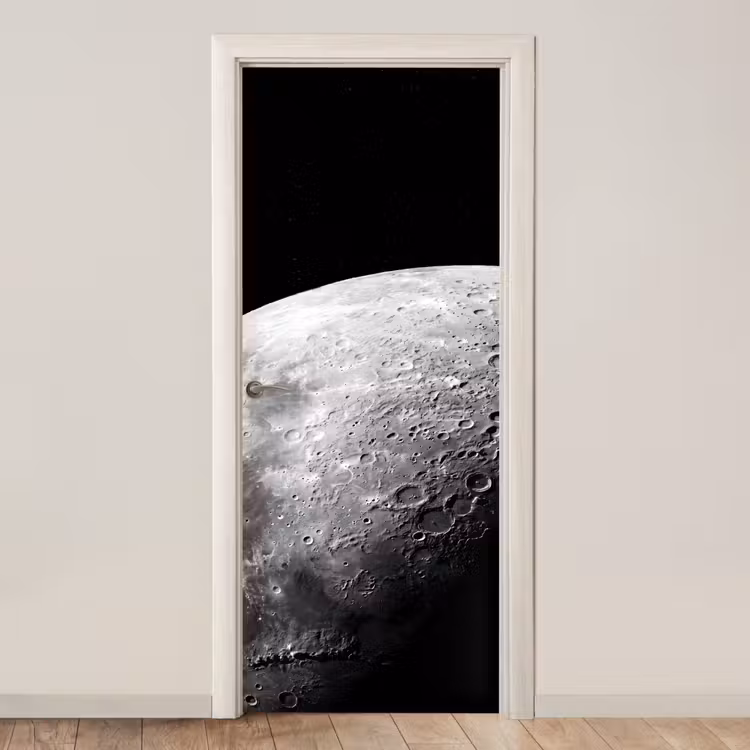 Türtapete - Mond – Krater – Weltraum - Maan - Kraters - Ruimte deurposter klein