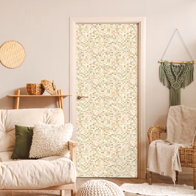 Mozaïek - Patroon - Beige deurposter klein 289 -sfeer2