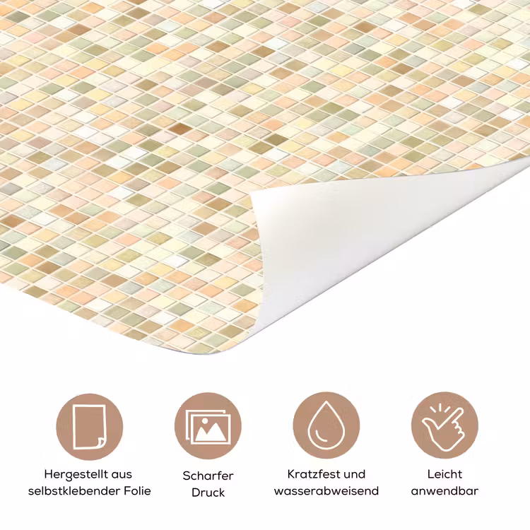Mozaïek - Patroon - Beige deurposter klein 289 -tcloseup_DE