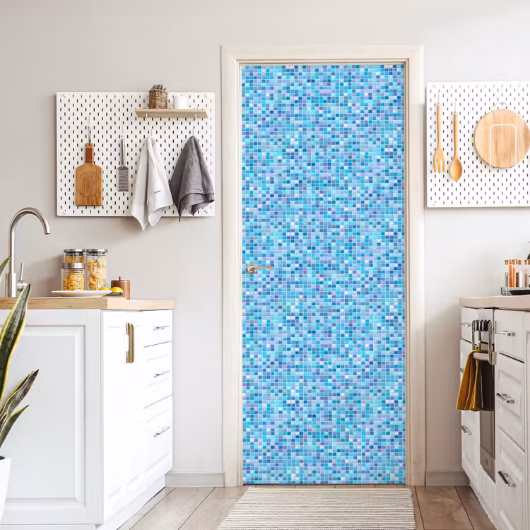 Mozaïek - Patroon - Turquoise deurposter klein 289 -sfeer5
