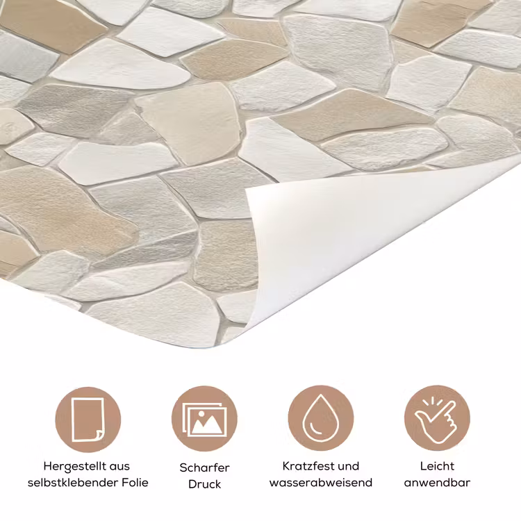 Mozaïek - Stenen - Beige deurposter klein 289 -tcloseup_DE