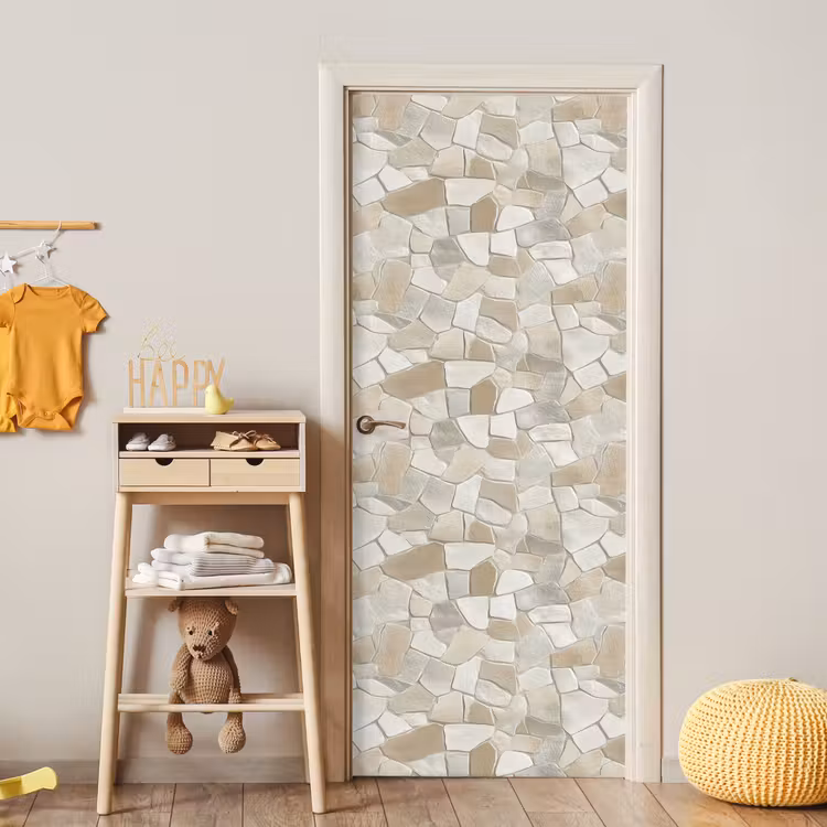 Mozaïek - Stenen - Beige deurposter klein 289 -sfeer4