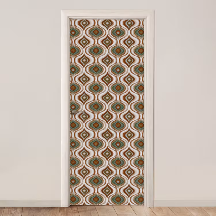Motief - Patroon - Kleurrijk deurposter klein 289 -3d_beige