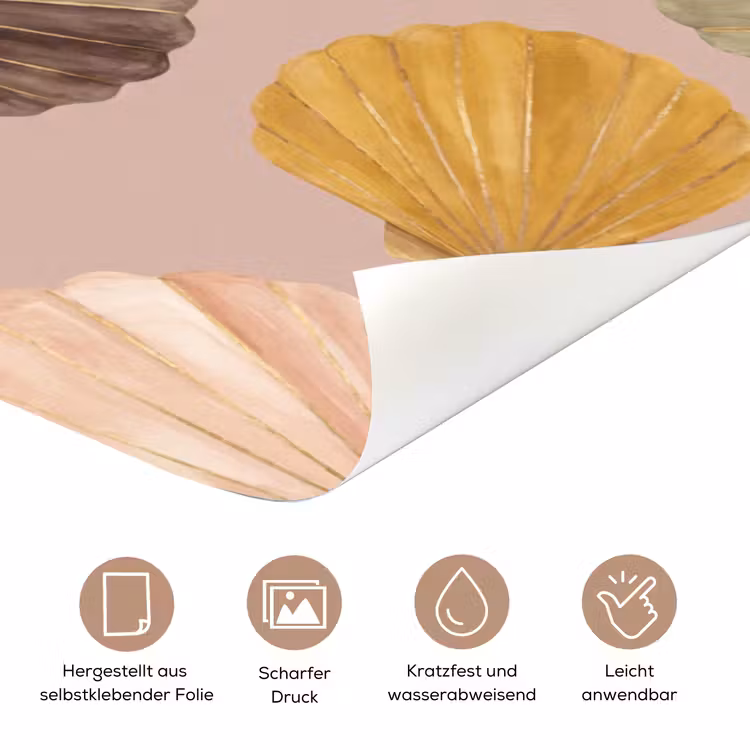 Schelp - Patroon - Zee - Aquarel - Aardetinten deurposter klein -tcloseup_DE