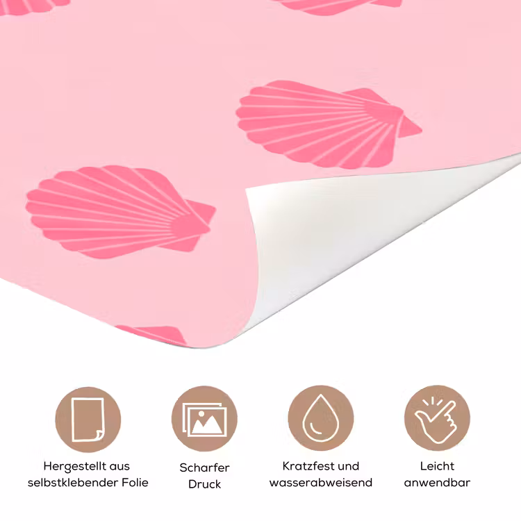 Schelp - Patroon - Zee - Modern - Roze deurposter klein -tcloseup_DE