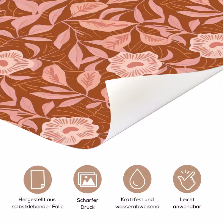 Patroon - Bladeren - Terracotta deurposter klein 289 -tcloseup_DE