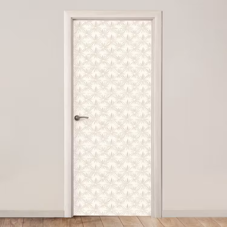 Patroon - Bloemen - Beige deurposter klein 289 -3d_beige