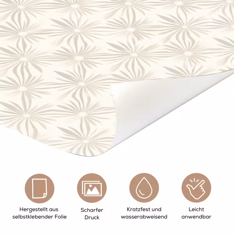 Patroon - Bloemen - Beige deurposter klein 289 -tcloseup_DE