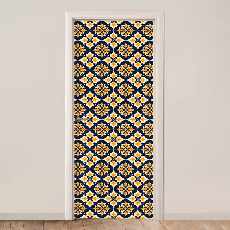 Patroon - Siertegel - Kleurrijk deurposter klein 289 -3d_beige
