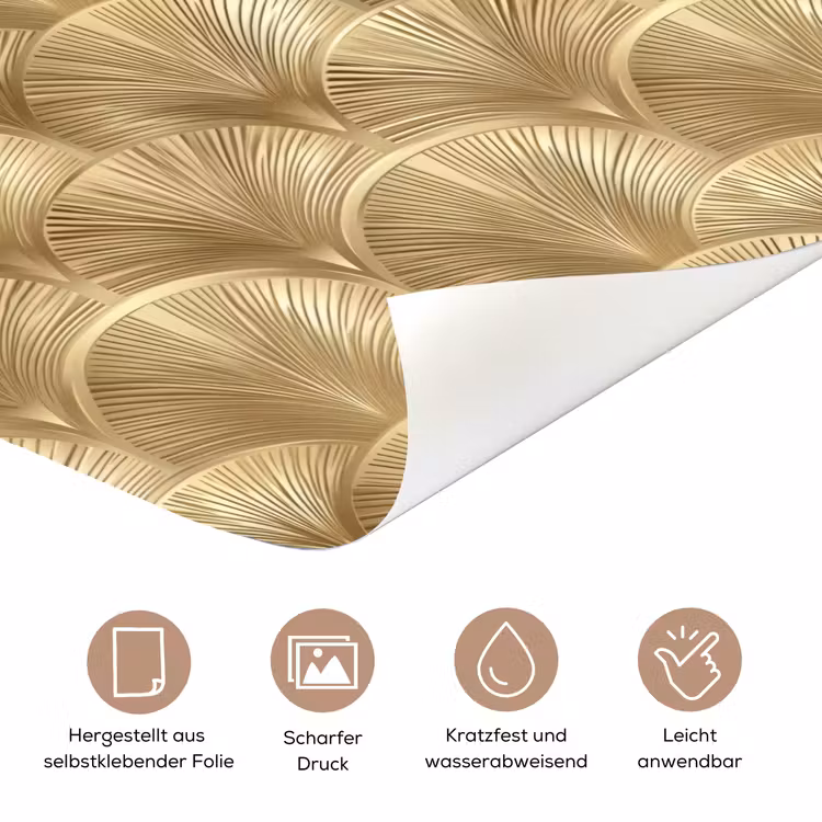 Patroon - Waaier - Goud deurposter klein 289 -tcloseup_DE