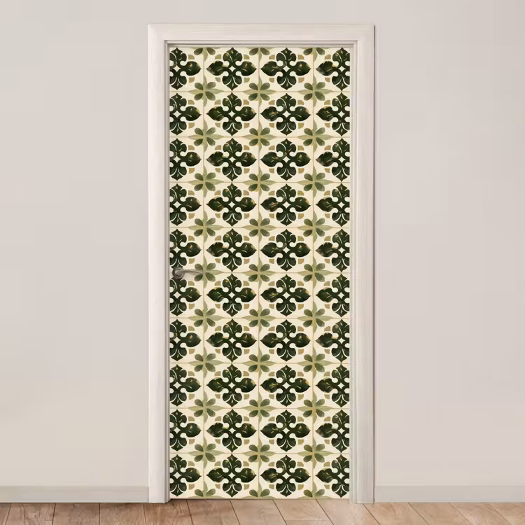 Patroon - Tegel - Groen deurposter klein 289 -3d_beige