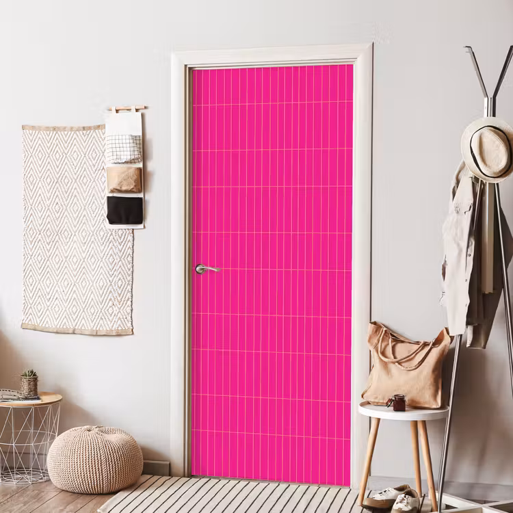 Patroon - Tegel - Magenta - Roze deurposter klein 289 -sfeer6