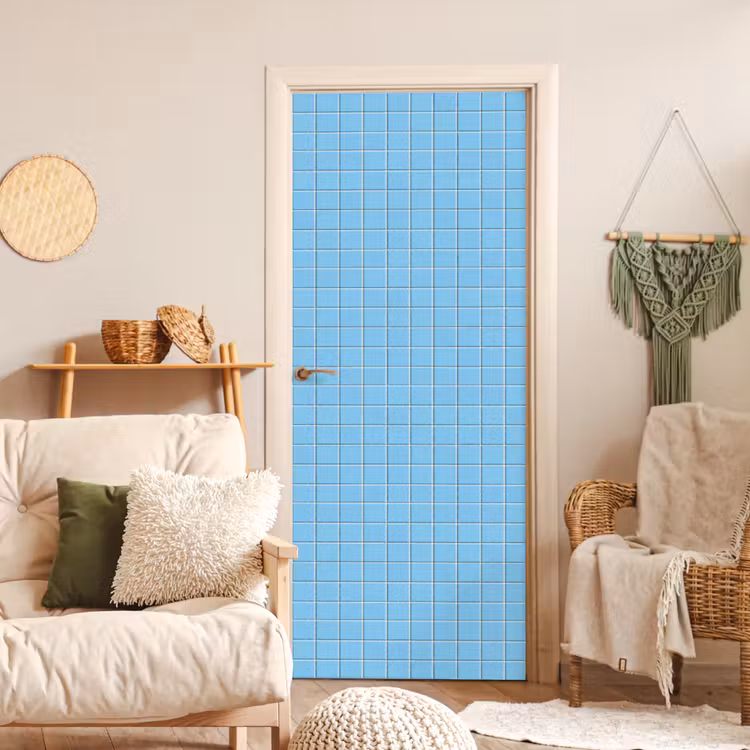 Patroon - Tegel - Pastel - Blauw deurposter klein 289 -sfeer2