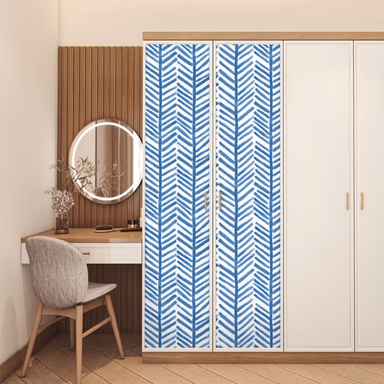 Patroon - Streep - Blauw deurposter klein 289 -sfeer3