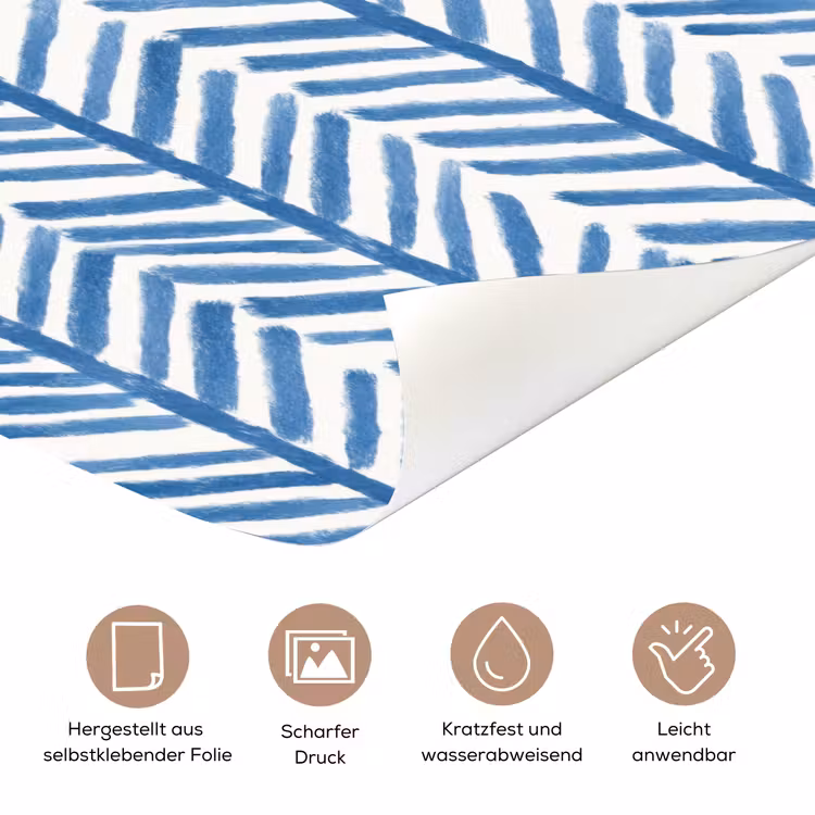 Patroon - Streep - Blauw deurposter klein 289 -tcloseup_DE