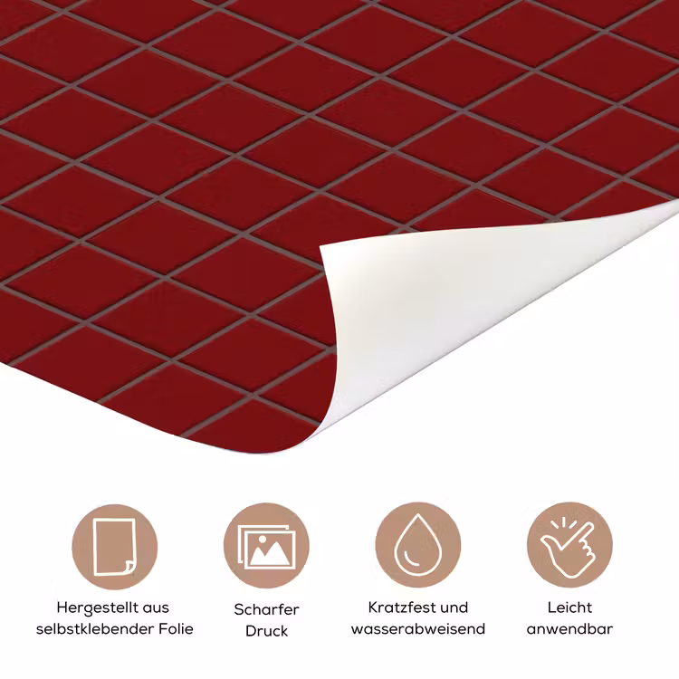 Patroon - Tegels - Burgundy deurposter klein 289 -tcloseup_DE