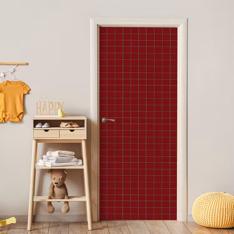 Patroon - Tegels - Burgundy deurposter klein 289 -sfeer4