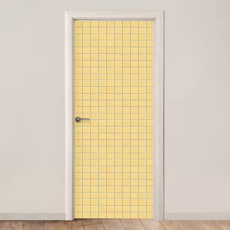Patroon - Tegels - Geel deurposter klein 289 -3d_beige