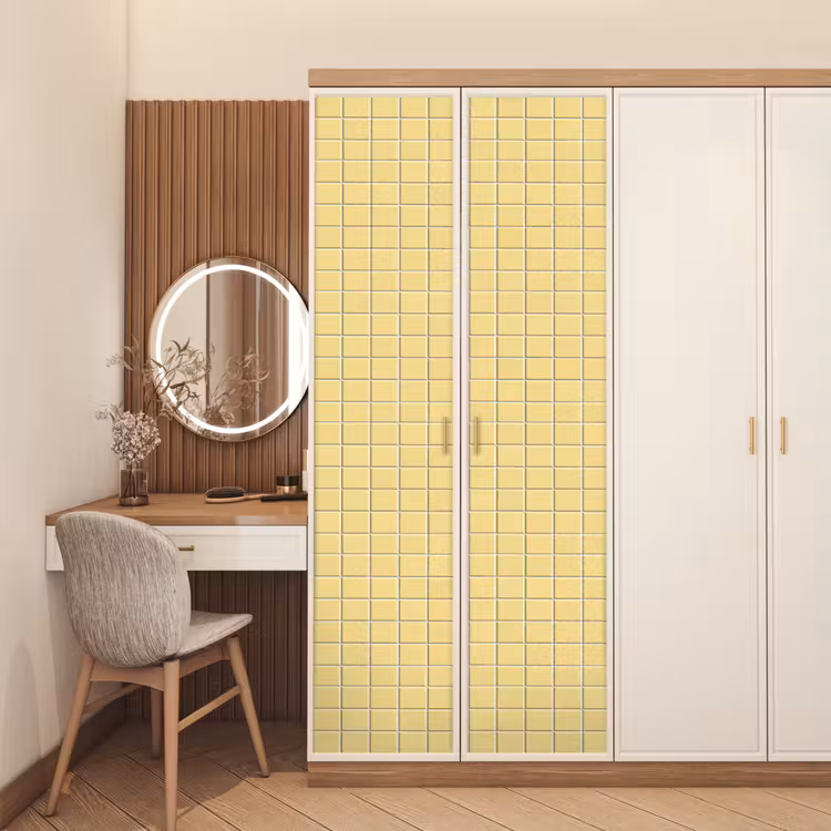 Patroon - Tegels - Geel deurposter klein 289 -sfeer3