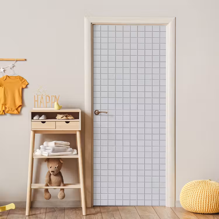 Patroon - Tegels - Licht - Grijs deurposter klein 289 -sfeer4