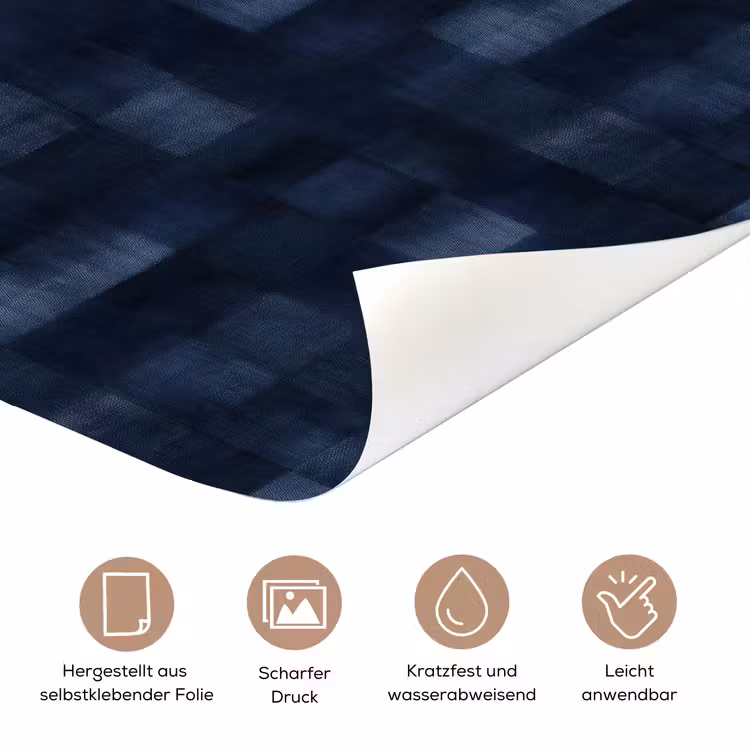 Patroon - Ruit - Marineblauw deurposter klein 289 -tcloseup_DE